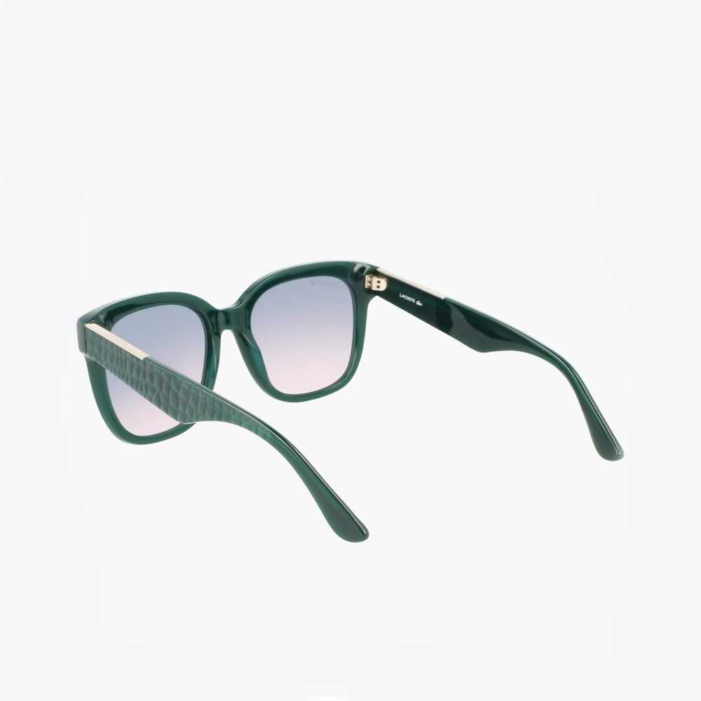 Lacoste Rectangle Acetate Croco Skin Gröna | RXMPG-1279