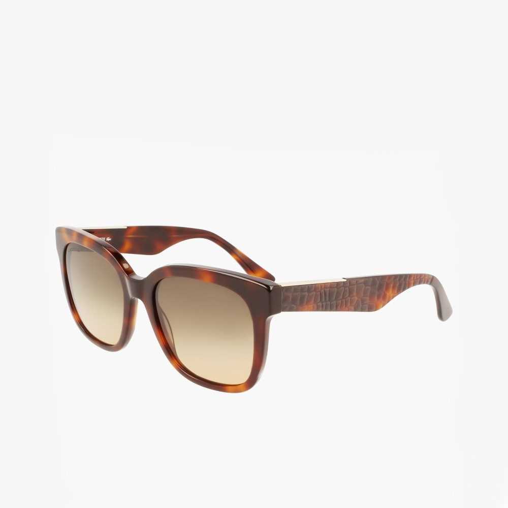 Lacoste Rectangle Acetate Croco Skin Olika Färger | UQMJH-0914