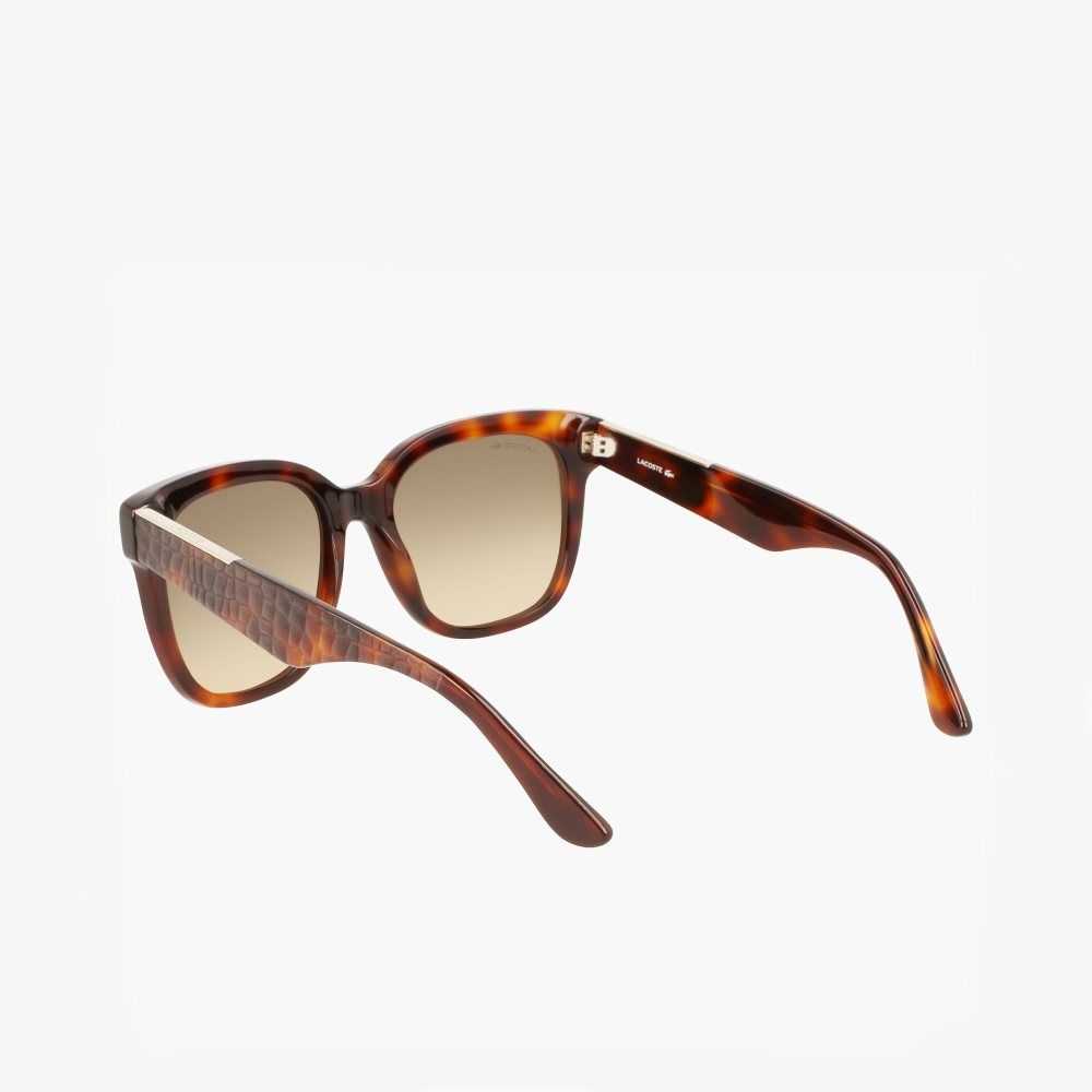 Lacoste Rectangle Acetate Croco Skin Olika Färger | UQMJH-0914