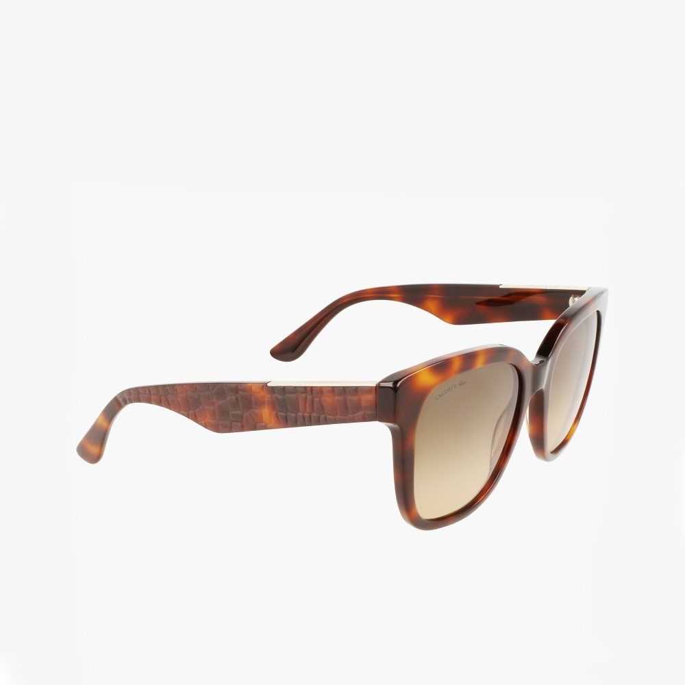 Lacoste Rectangle Acetate Croco Skin Olika Färger | UQMJH-0914