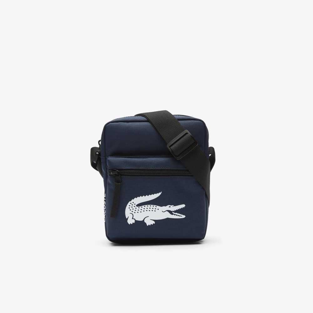 Lacoste Recycled Fiber Shoulder Marinblå | AQXOW-9243