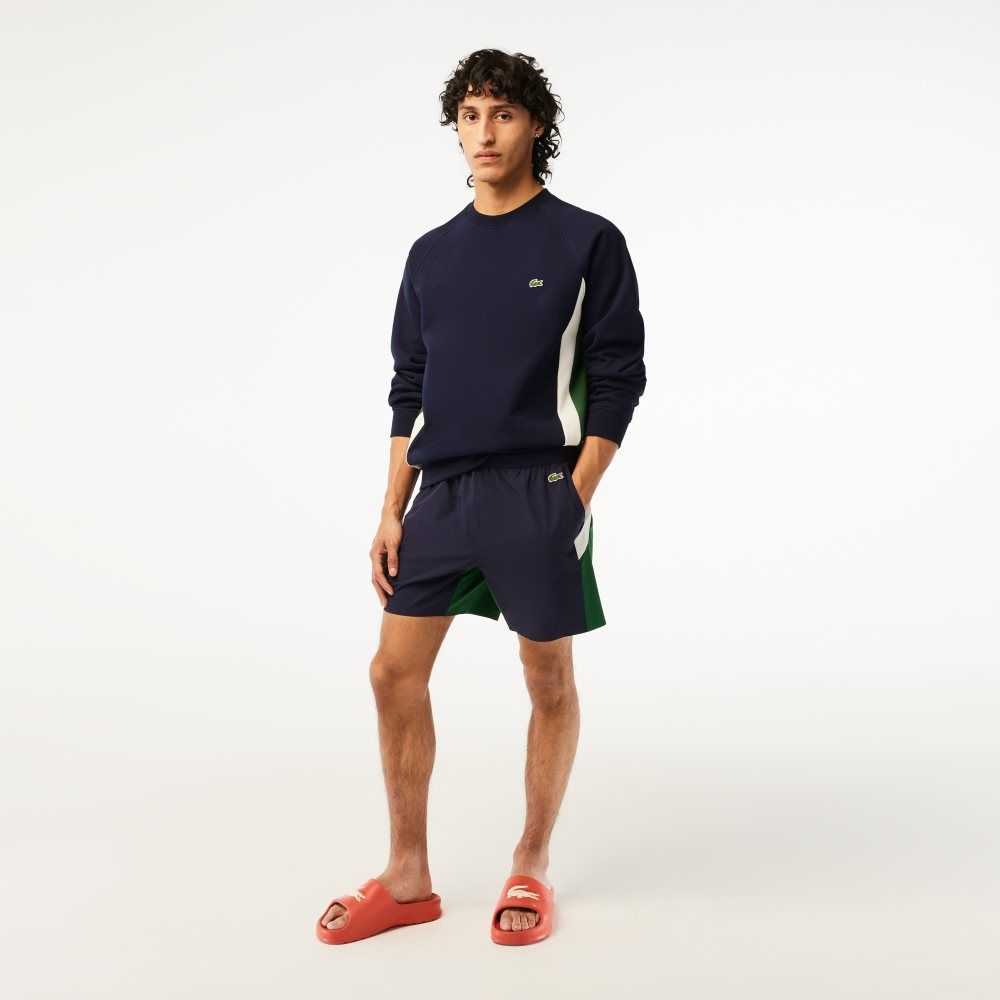 Lacoste Recycled Polyamide Colorblock Marinblå Blå Gröna Vita | NVHJI-9156