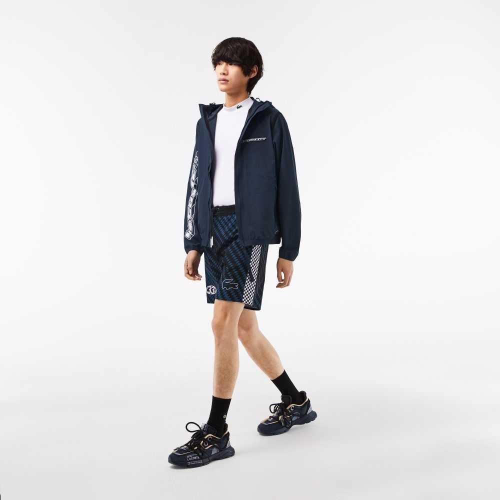 Lacoste Recycled Polyamide Korta Track Blå | FSXUQ-3547