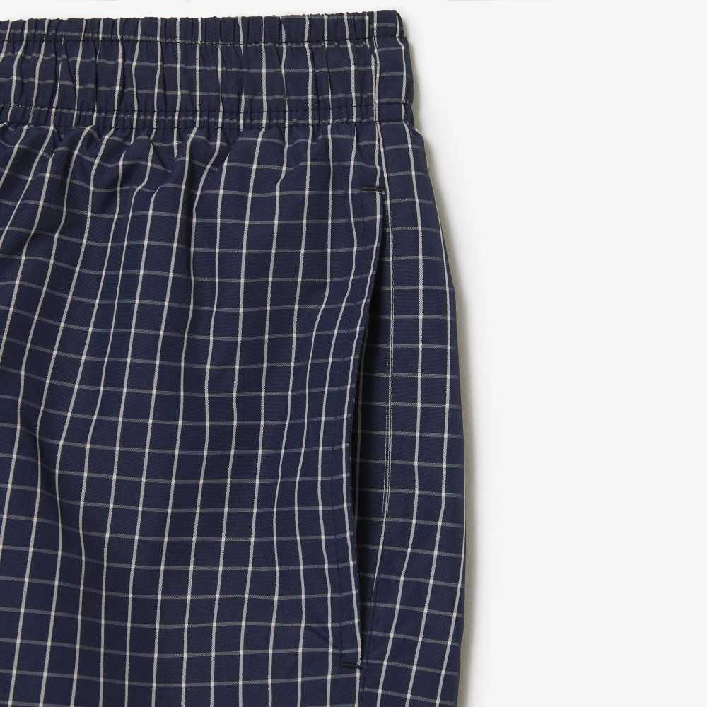 Lacoste Recycled Polyester Checked Marinblå Blå Vita | DQSEX-2364