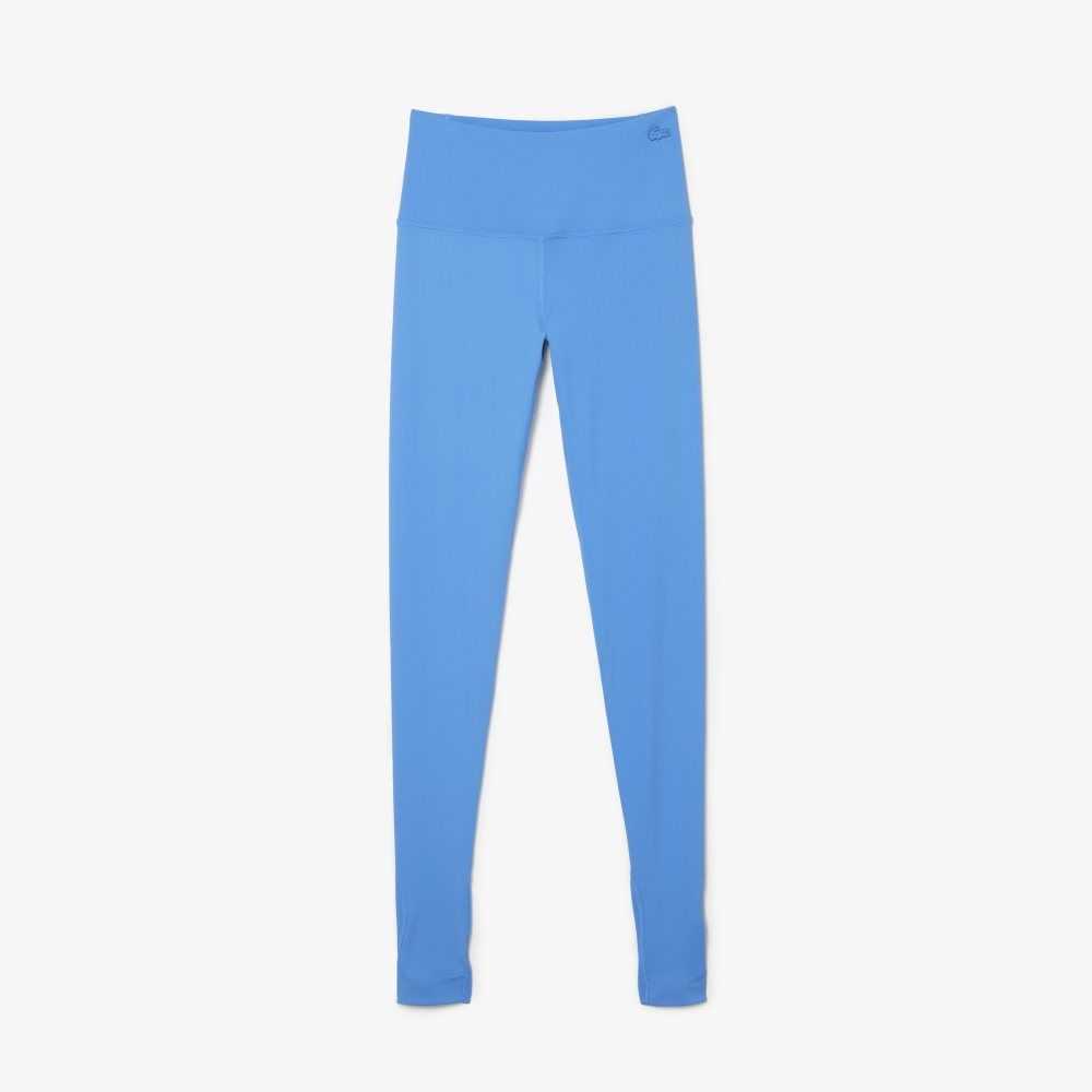 Lacoste Recycled Polyester Tapered Leggings Blå | KHSBE-6183