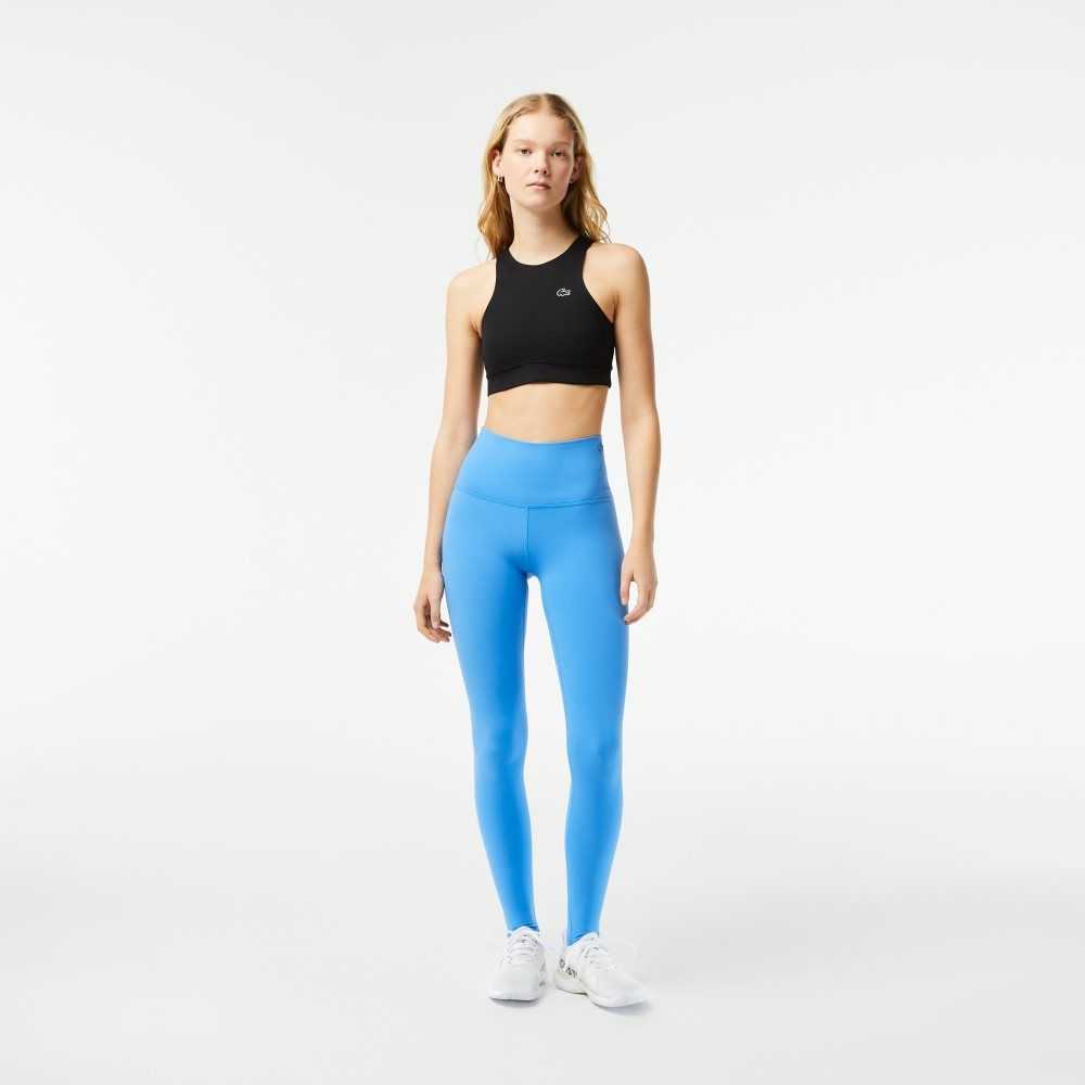 Lacoste Recycled Polyester Tapered Leggings Blå | KHSBE-6183