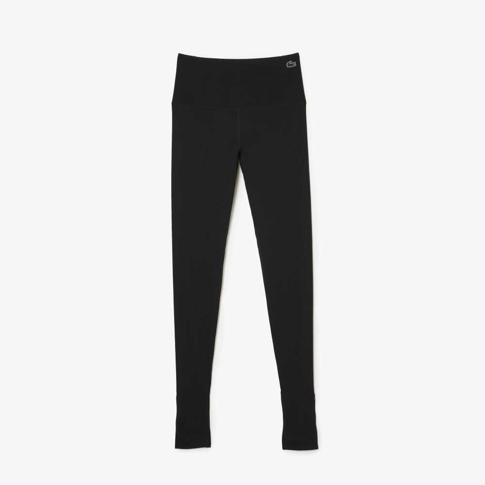 Lacoste Recycled Polyester Tapered Leggings Svarta | UYBDP-3128