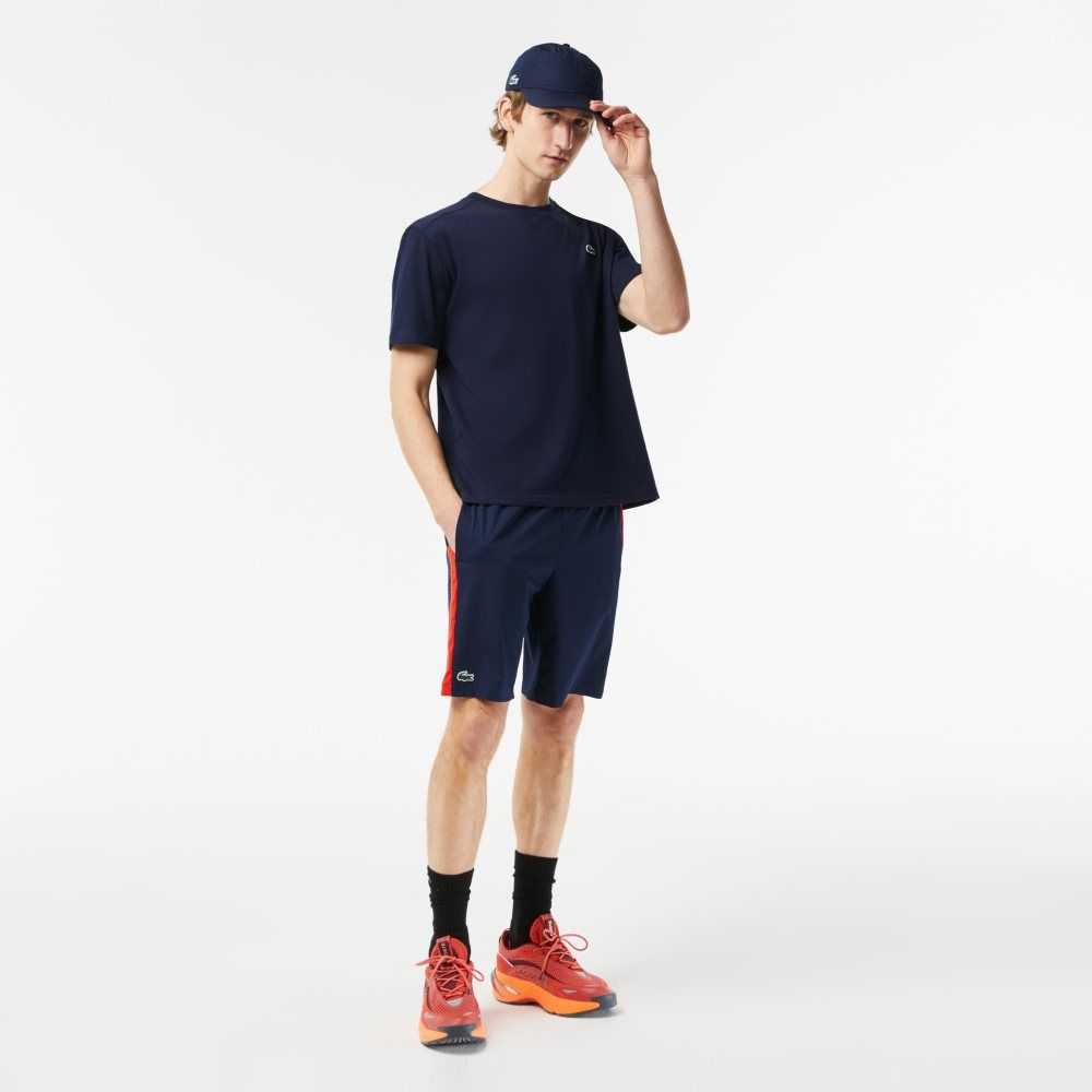 Lacoste Recycled Polyester Tennis Marinblå Blå Röda Orange | WXCMB-4132