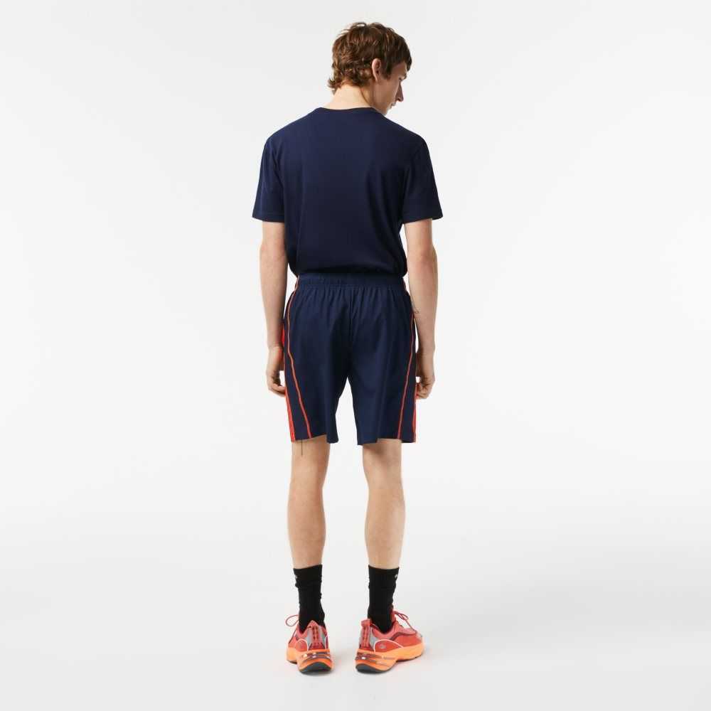 Lacoste Recycled Polyester Tennis Marinblå Blå Röda Orange | WXCMB-4132