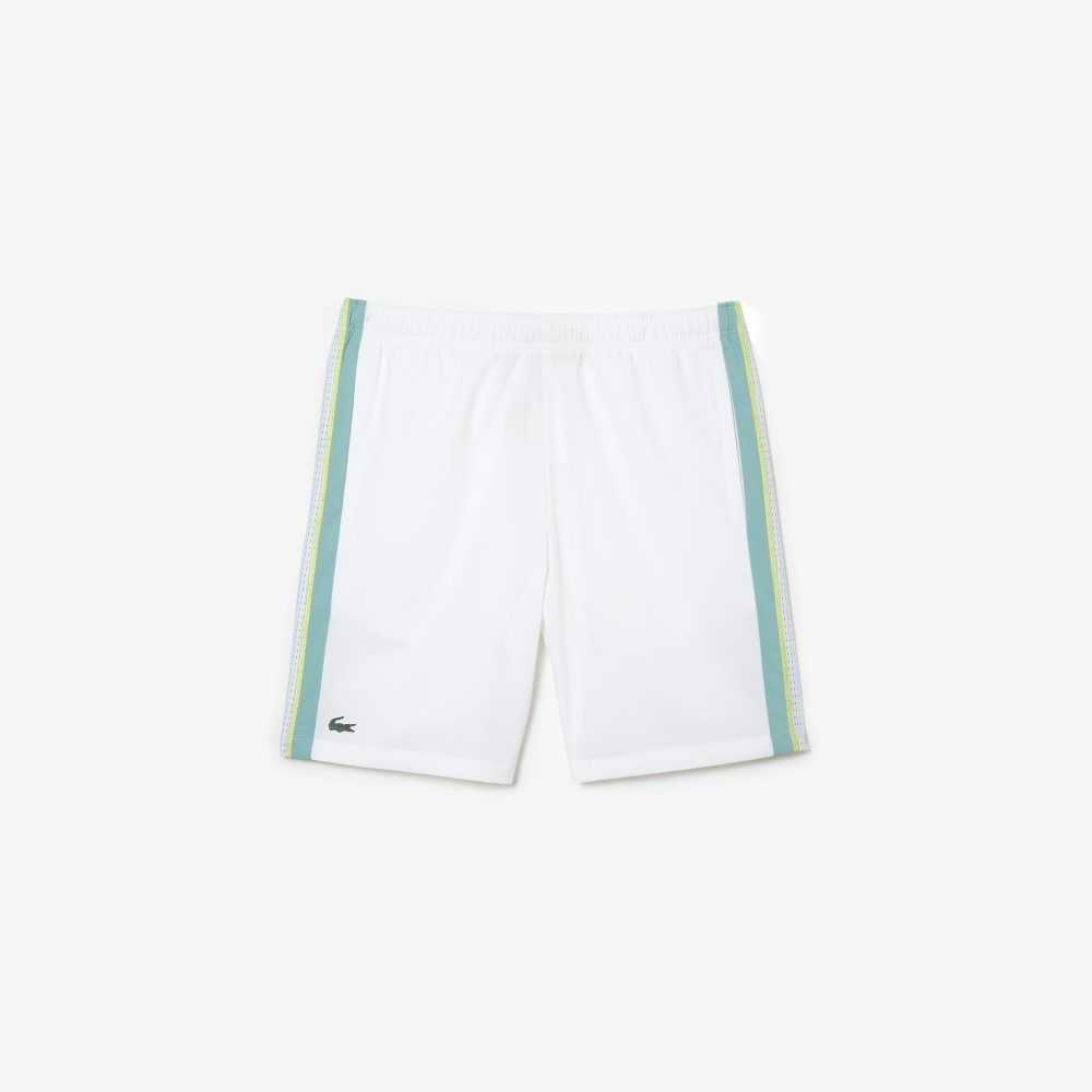 Lacoste Recycled Polyester Tennis Vita Gröna Gula | ETXPF-4592