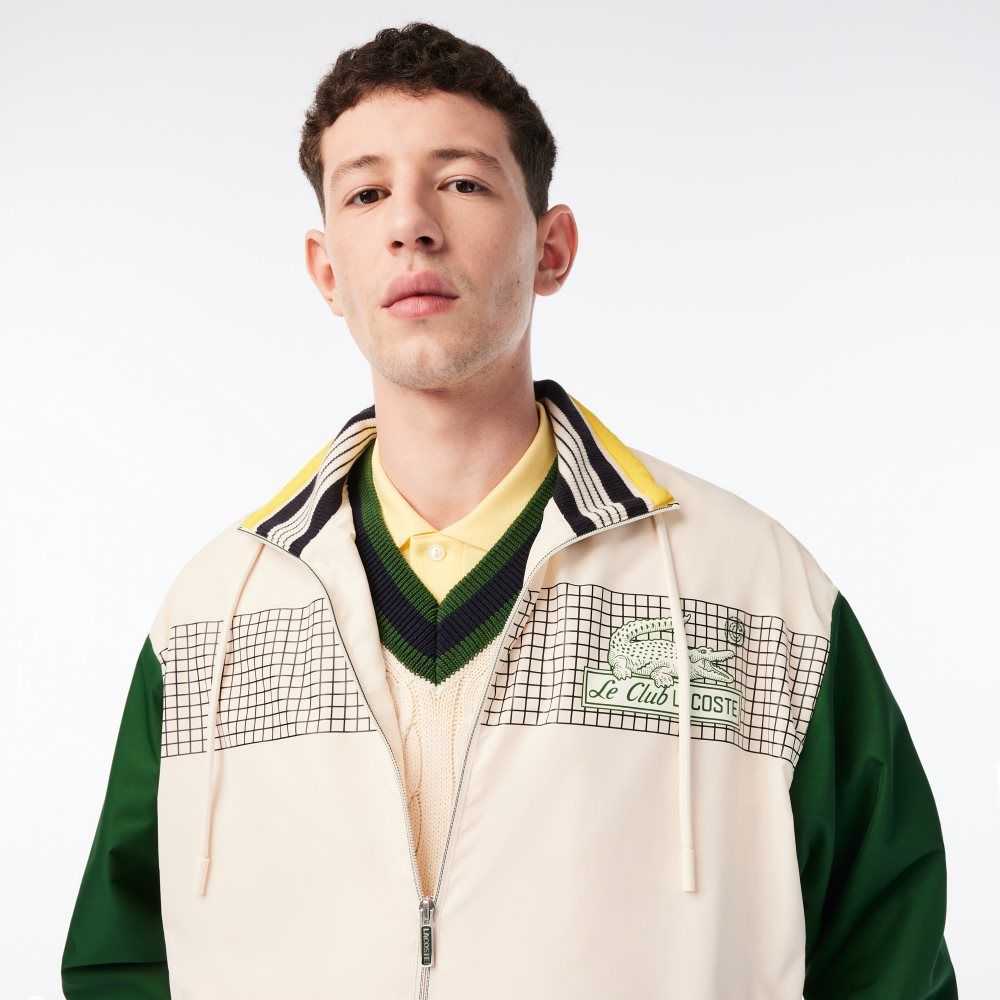 Lacoste Recycled Polyester Track Vita Gröna | ETMFH-9836