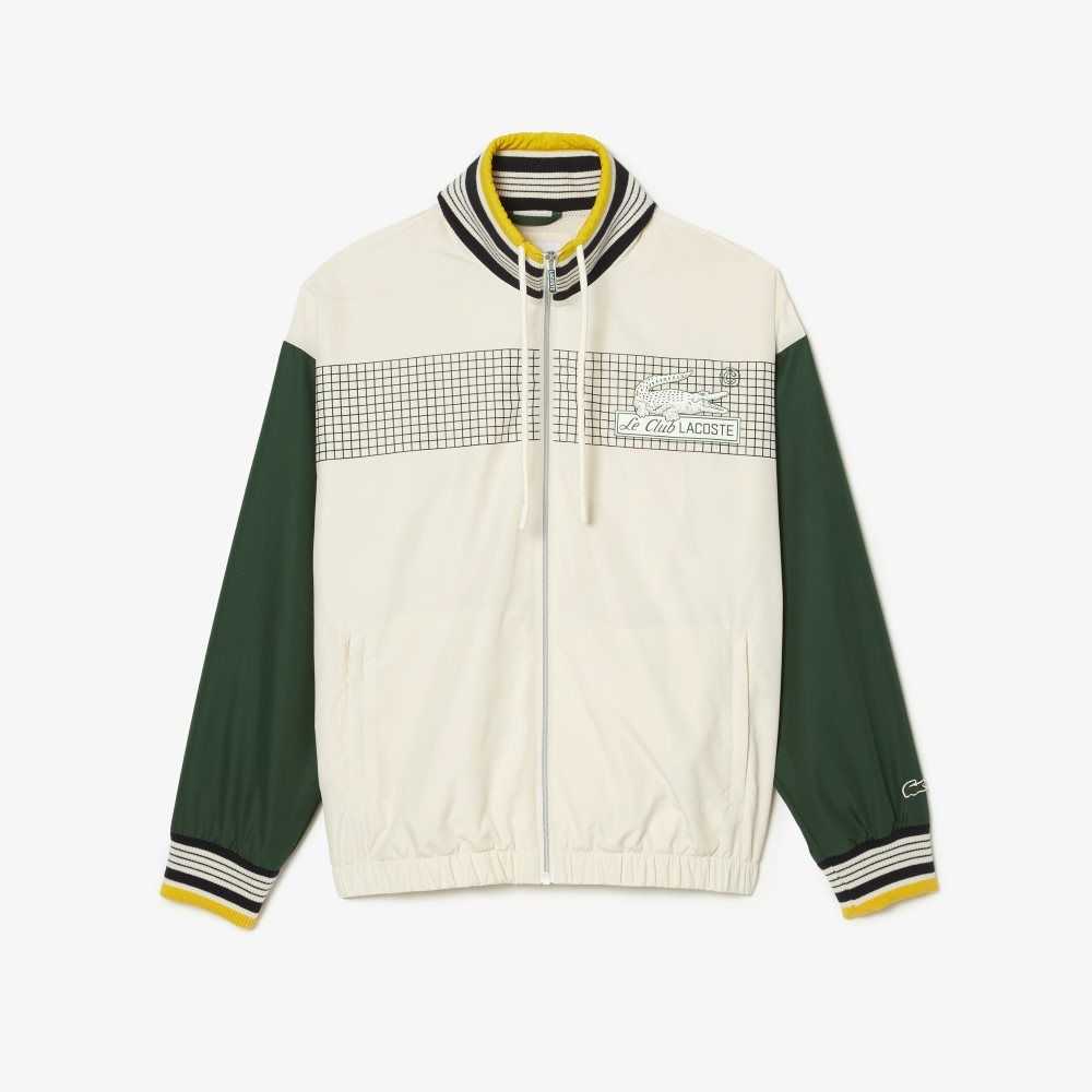 Lacoste Recycled Polyester Track Vita Gröna | ETMFH-9836