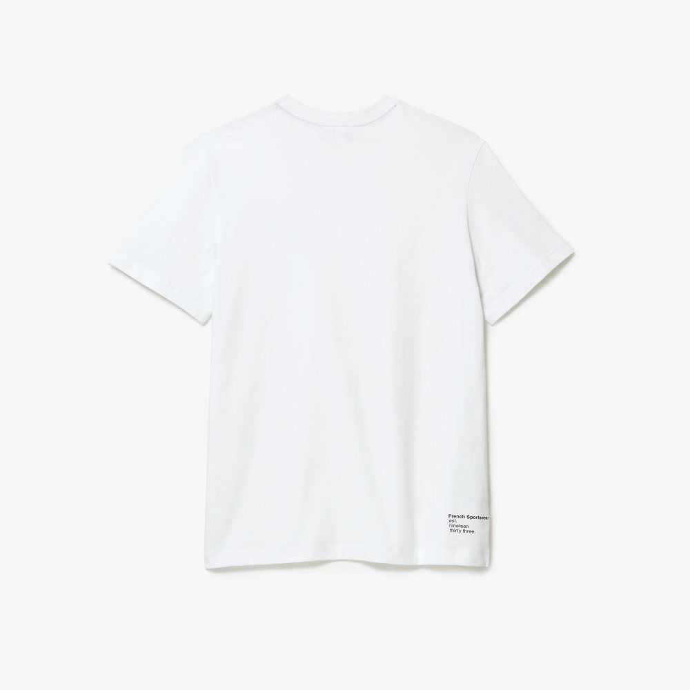 Lacoste Regular Fit Bomull Jersey Vita | TEKJF-4856