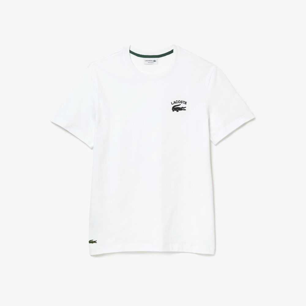 Lacoste Regular Fit Bomull Jersey Vita | TEKJF-4856