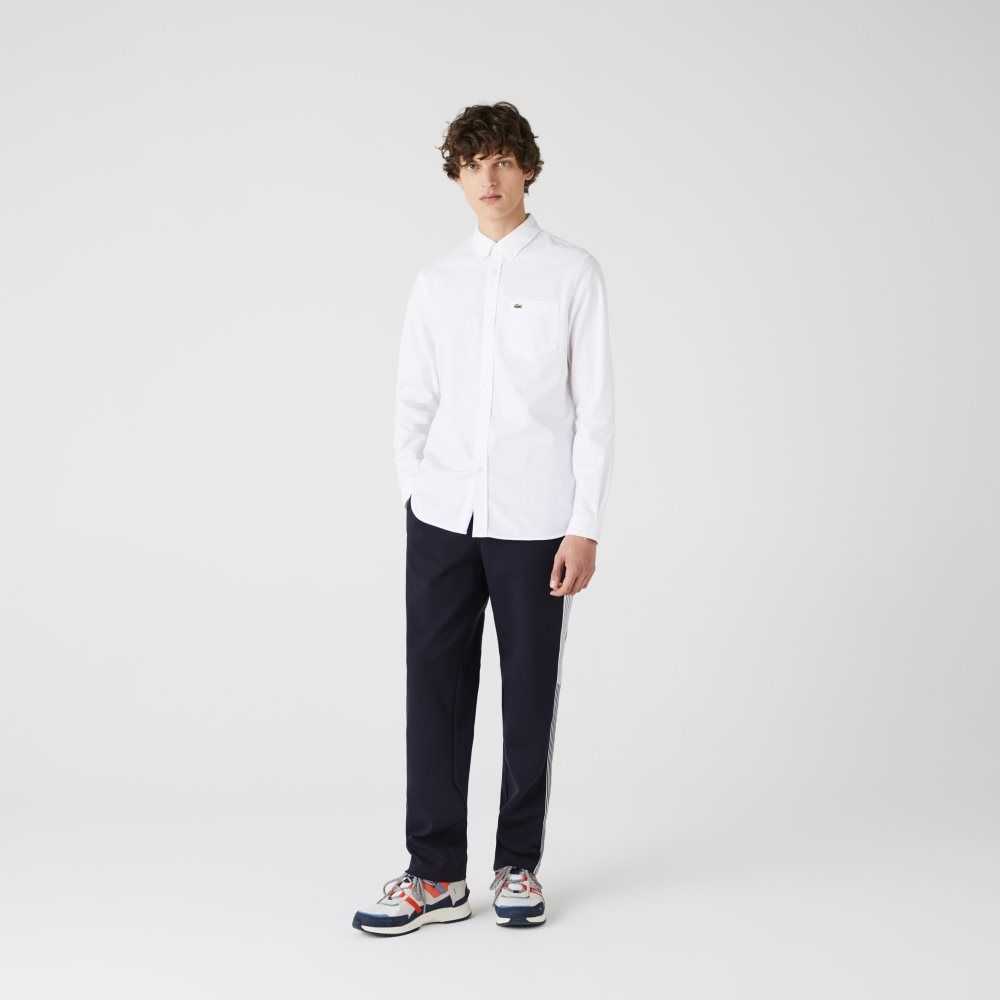 Lacoste Regular Fit Bomull Oxford Vita | SUJON-6294