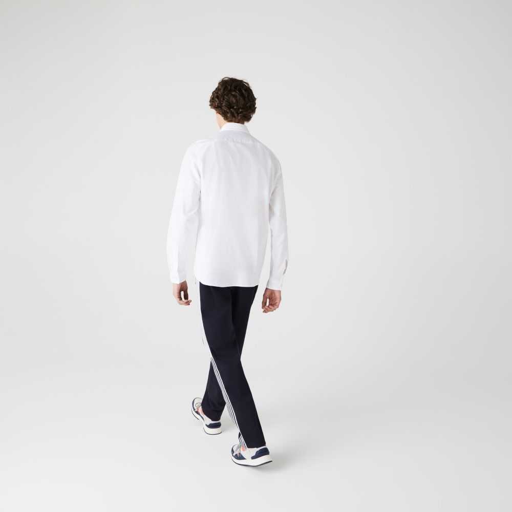 Lacoste Regular Fit Bomull Oxford Vita | SUJON-6294