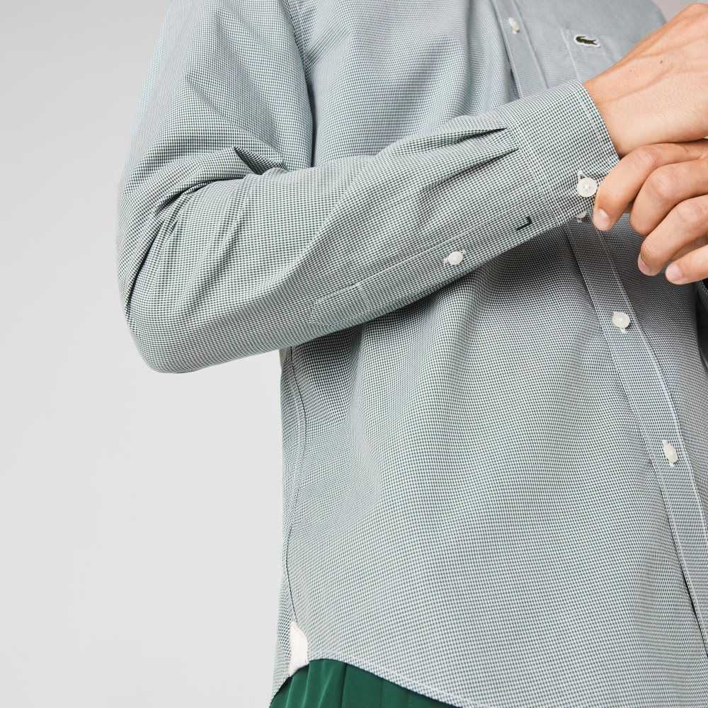 Lacoste Regular Fit Bomull Poplin Vita Gröna | YZDPC-6528