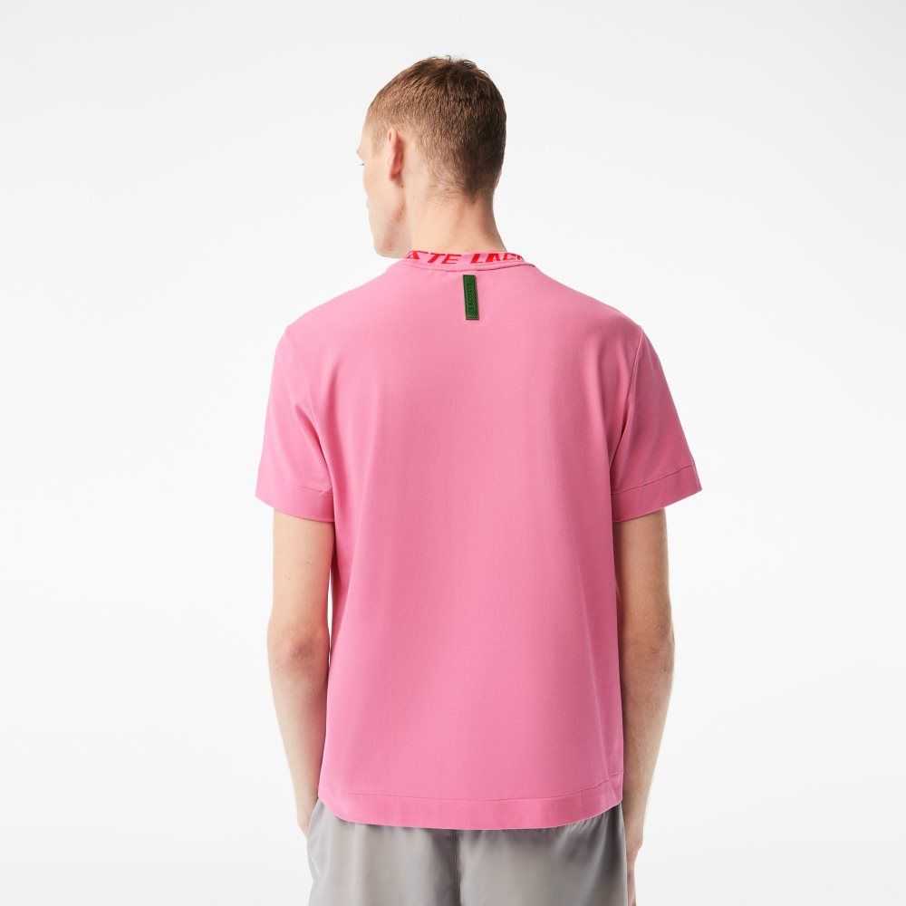 Lacoste Regular Fit Branded Collar Rosa | SWEBA-5846