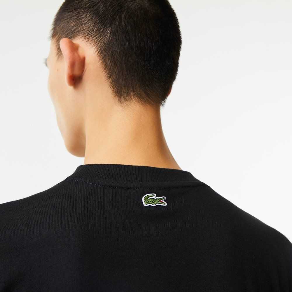 Lacoste Regular Fit Branded Monogram Print Svarta | SIYWA-0298