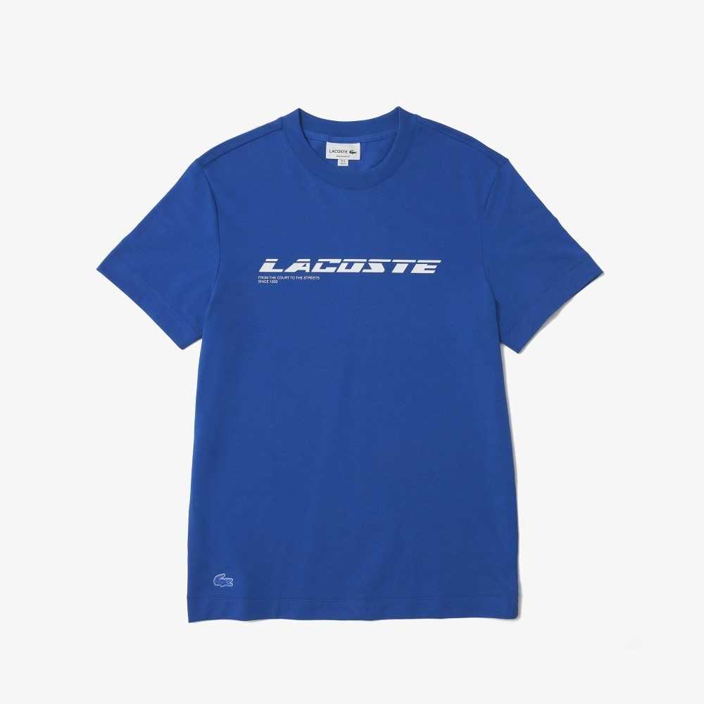 Lacoste Regular Fit Branded Pique Blå | DTUIF-1925