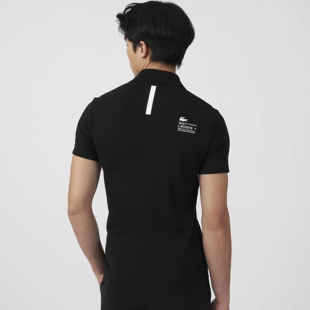 Lacoste Regular Fit Branded Pique Svarta | KZOFV-3186