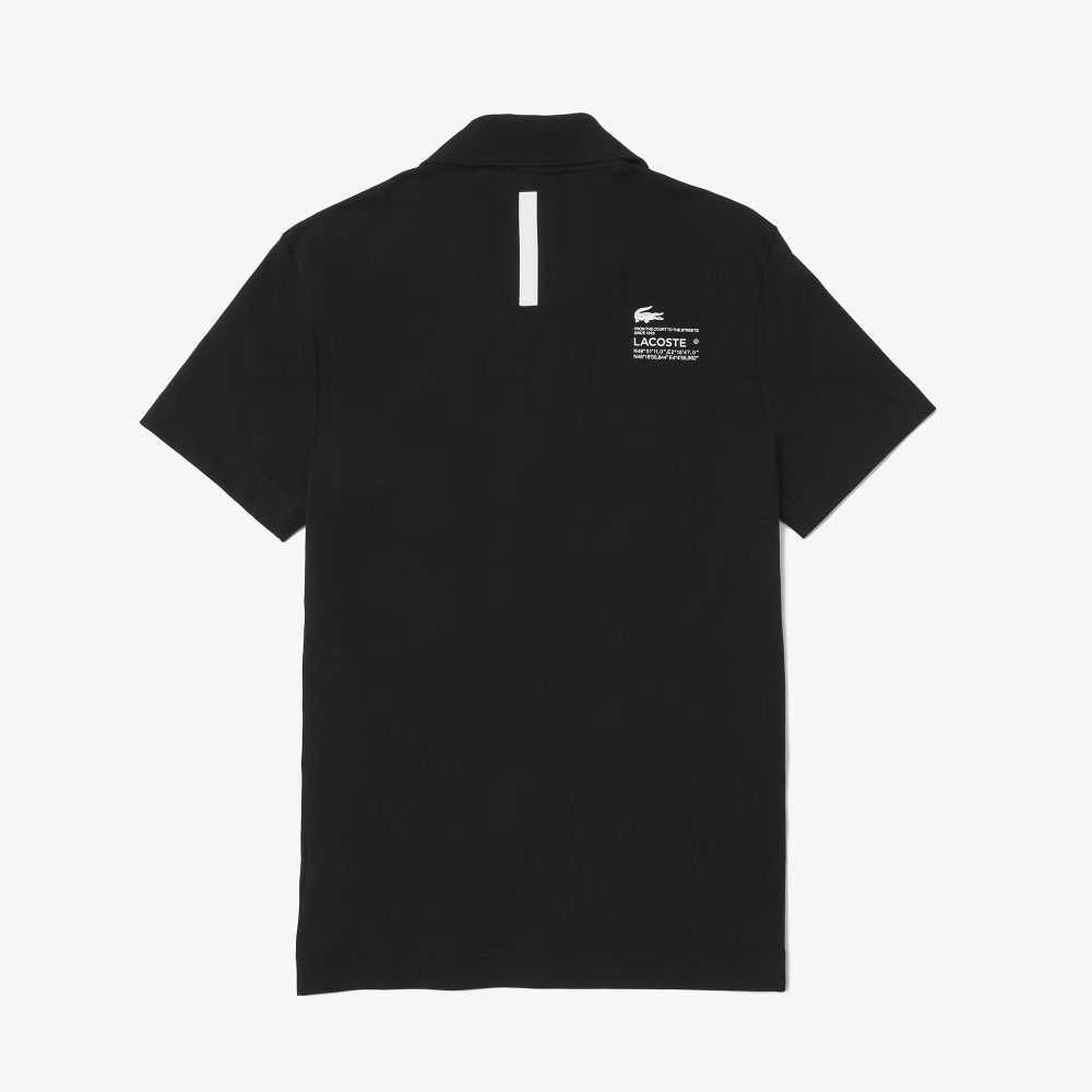 Lacoste Regular Fit Branded Pique Svarta | KZOFV-3186