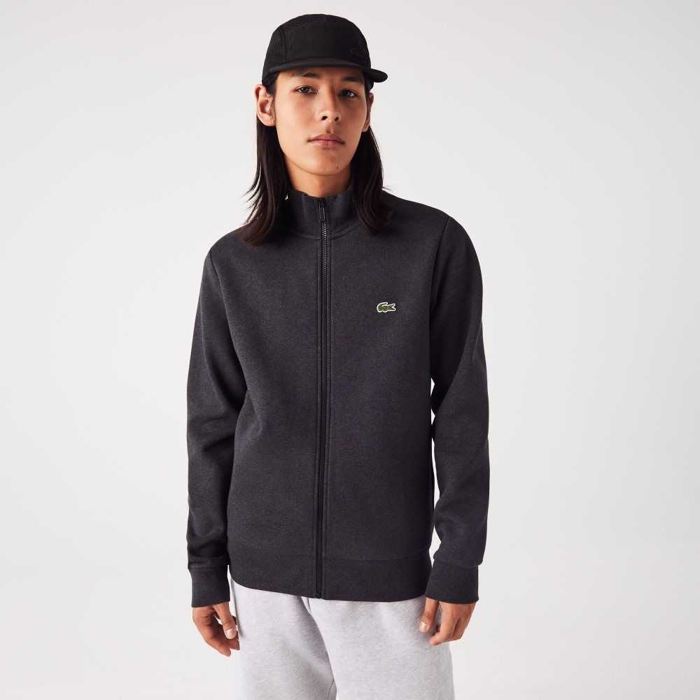 Lacoste Regular Fit Brushed Fleece Zippered Grå | SXARI-0654