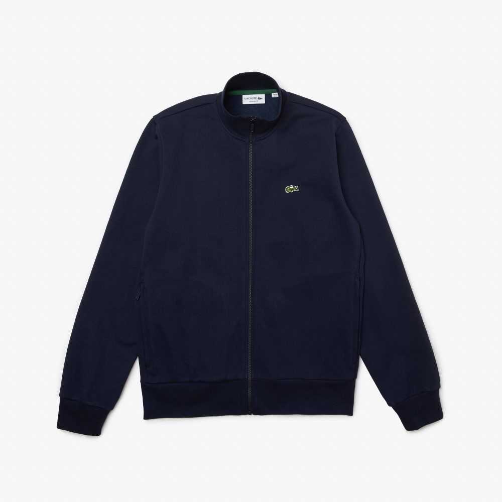 Lacoste Regular Fit Brushed Fleece Zippered Marinblå Blå | YXKLP-7269