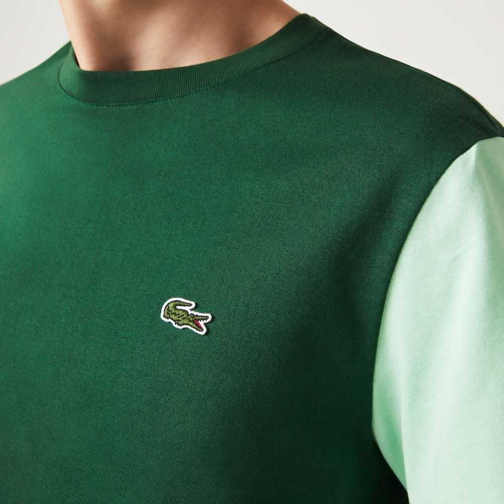 Lacoste Regular Fit Colorblock Bomull Jersey Gröna Blå Ljusgröna | QHBEG-5086