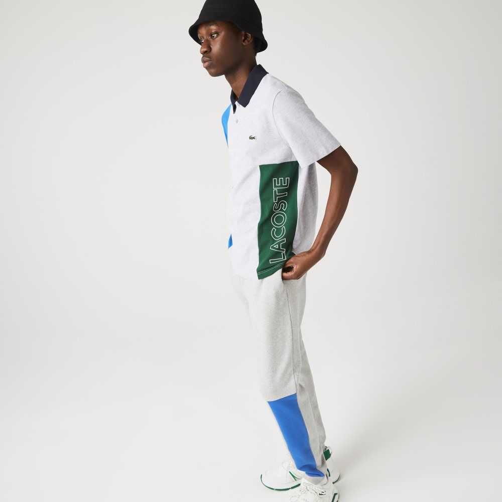 Lacoste Regular Fit Colorblock Stretch Bomull Grå Blå Gröna Marinblå Blå | ZKRMN-7502