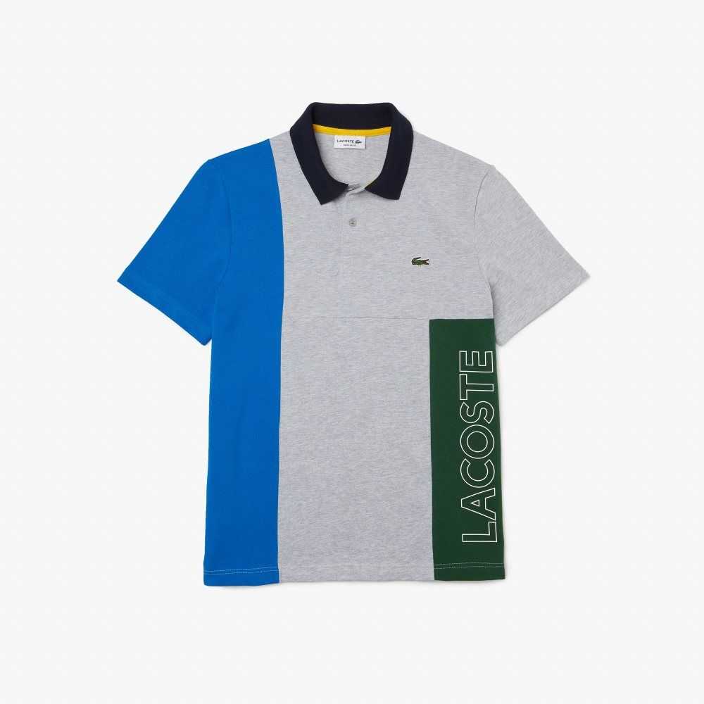 Lacoste Regular Fit Colorblock Stretch Bomull Grå Blå Gröna Marinblå Blå | ZKRMN-7502