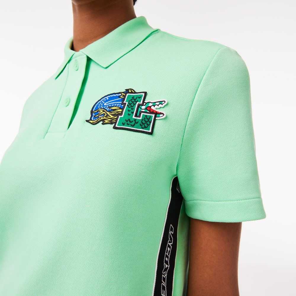 Lacoste Regular Fit Comic Badge Ljusgröna | OXFUD-7824