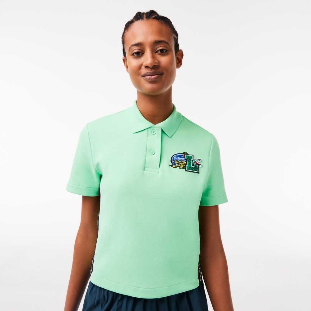 Lacoste Regular Fit Comic Badge Ljusgröna | OXFUD-7824