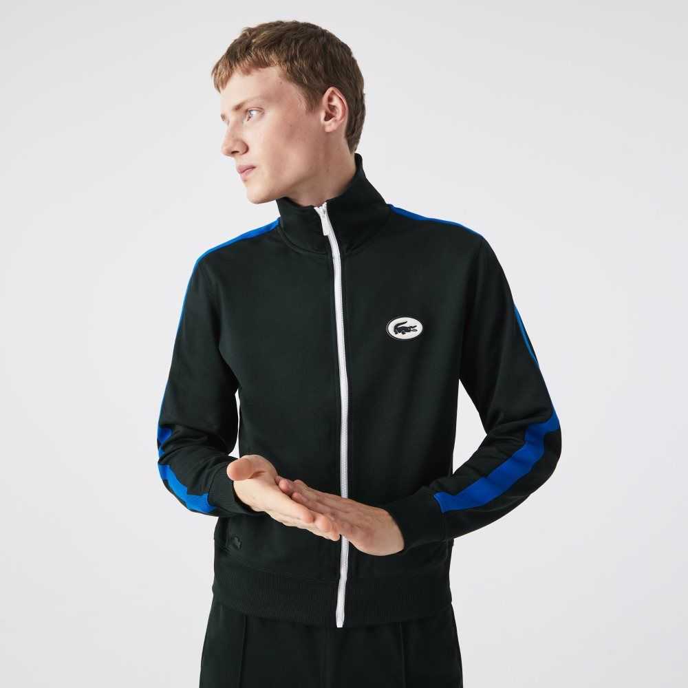 Lacoste Regular Fit High-Neck Pique Zip Gröna | IFLSU-5317