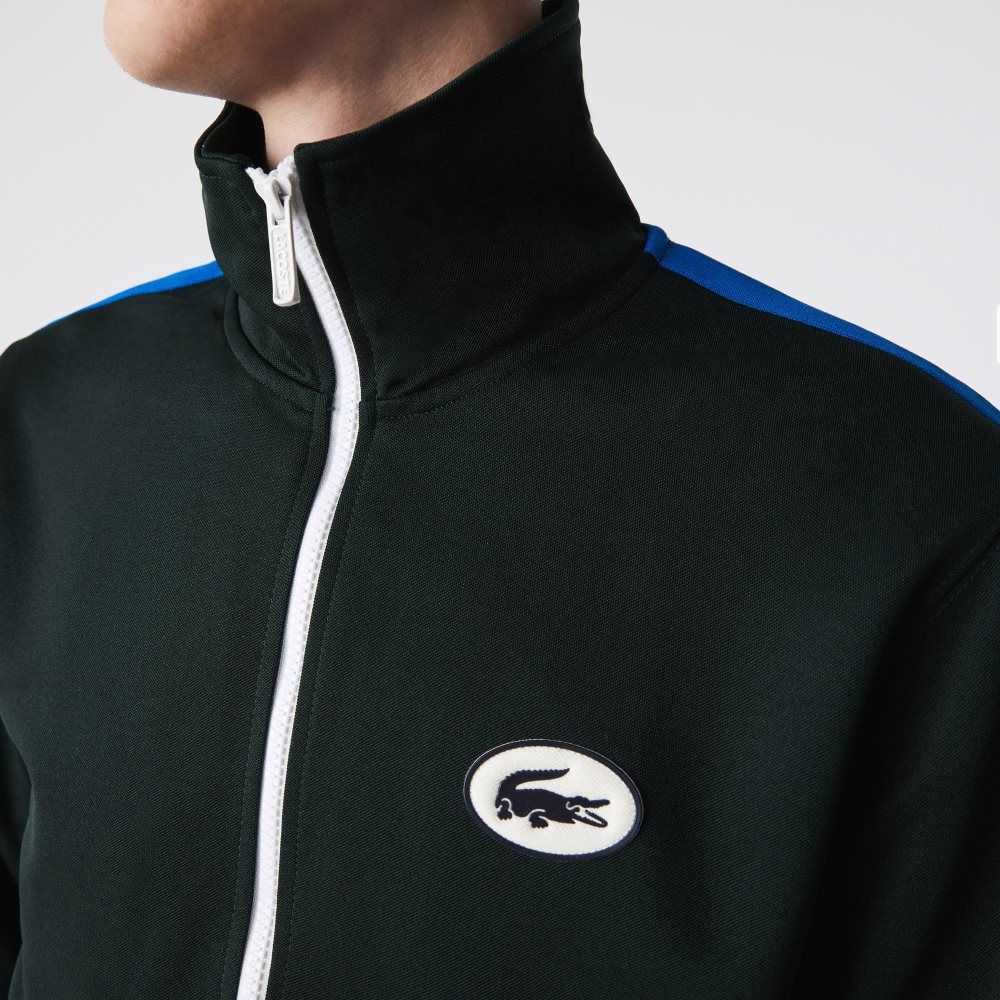 Lacoste Regular Fit High-Neck Pique Zip Gröna | IFLSU-5317