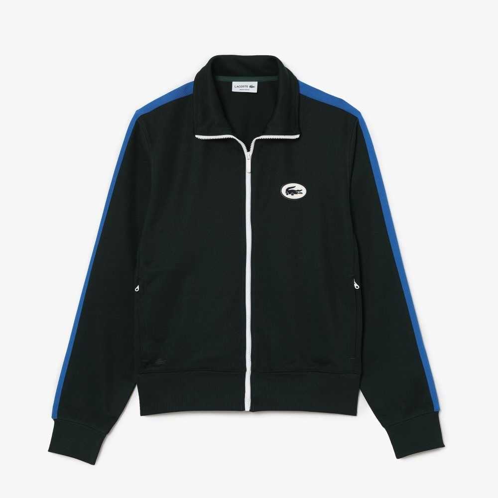 Lacoste Regular Fit High-Neck Pique Zip Gröna | IFLSU-5317