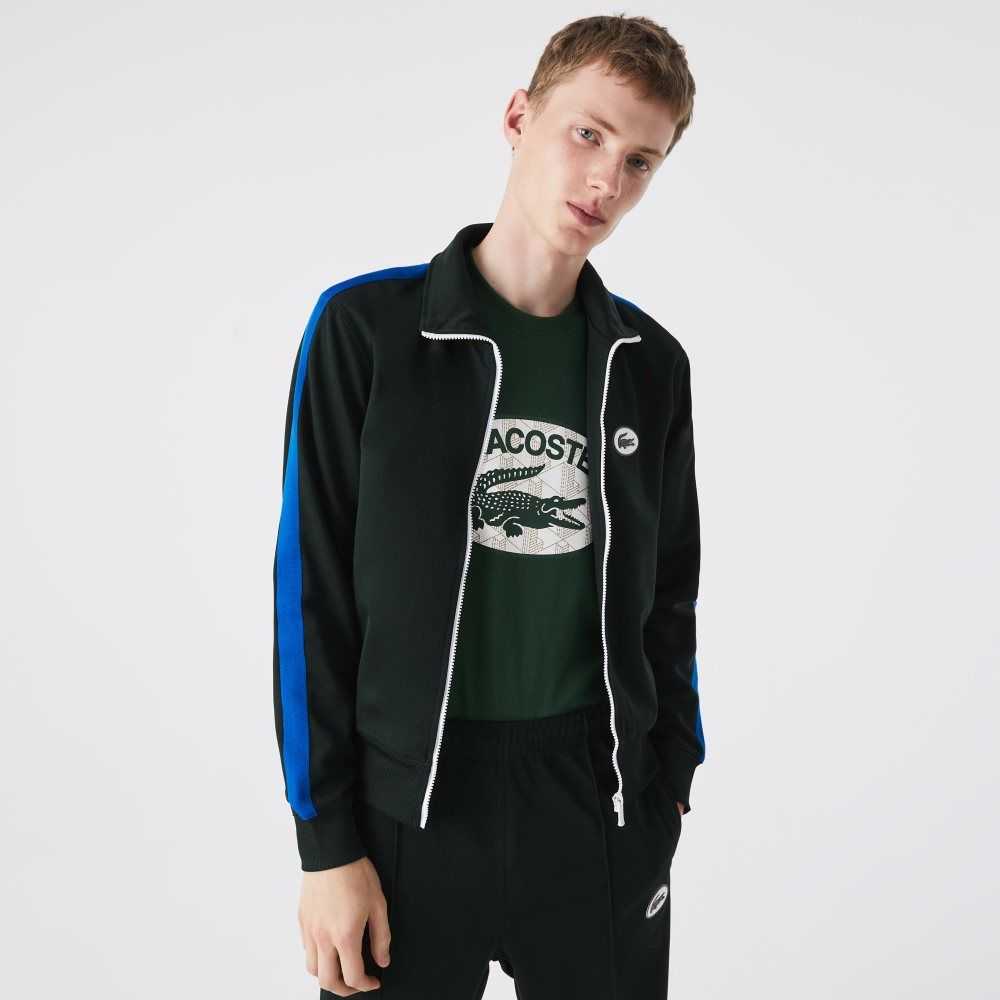 Lacoste Regular Fit High-Neck Pique Zip Gröna | IFLSU-5317