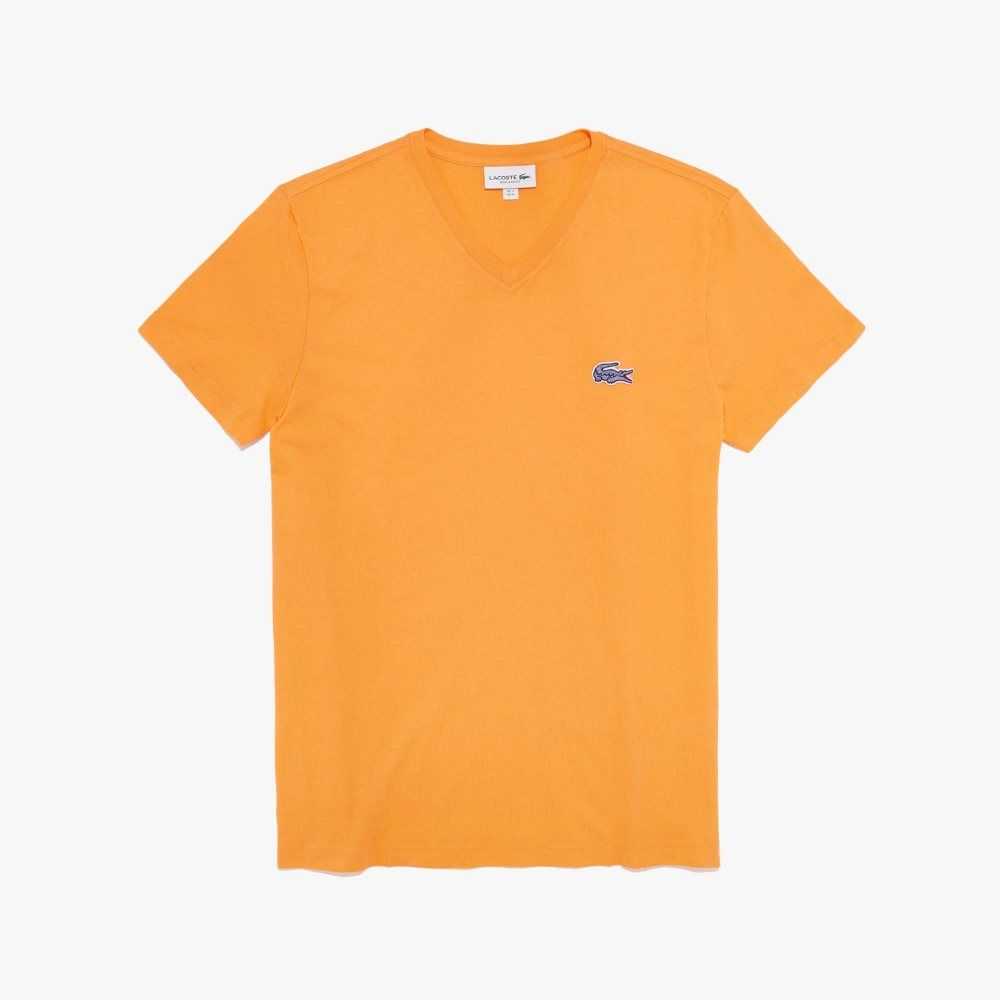 Lacoste Regular Fit Korta Sleeve Orange | RXOPE-2517