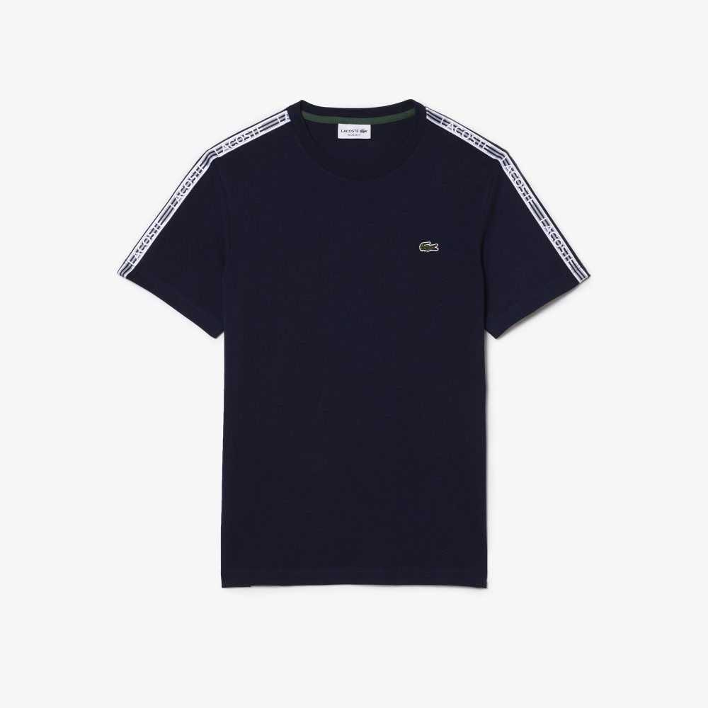 Lacoste Regular Fit Logo Stripe Marinblå Blå | NFBMQ-7023