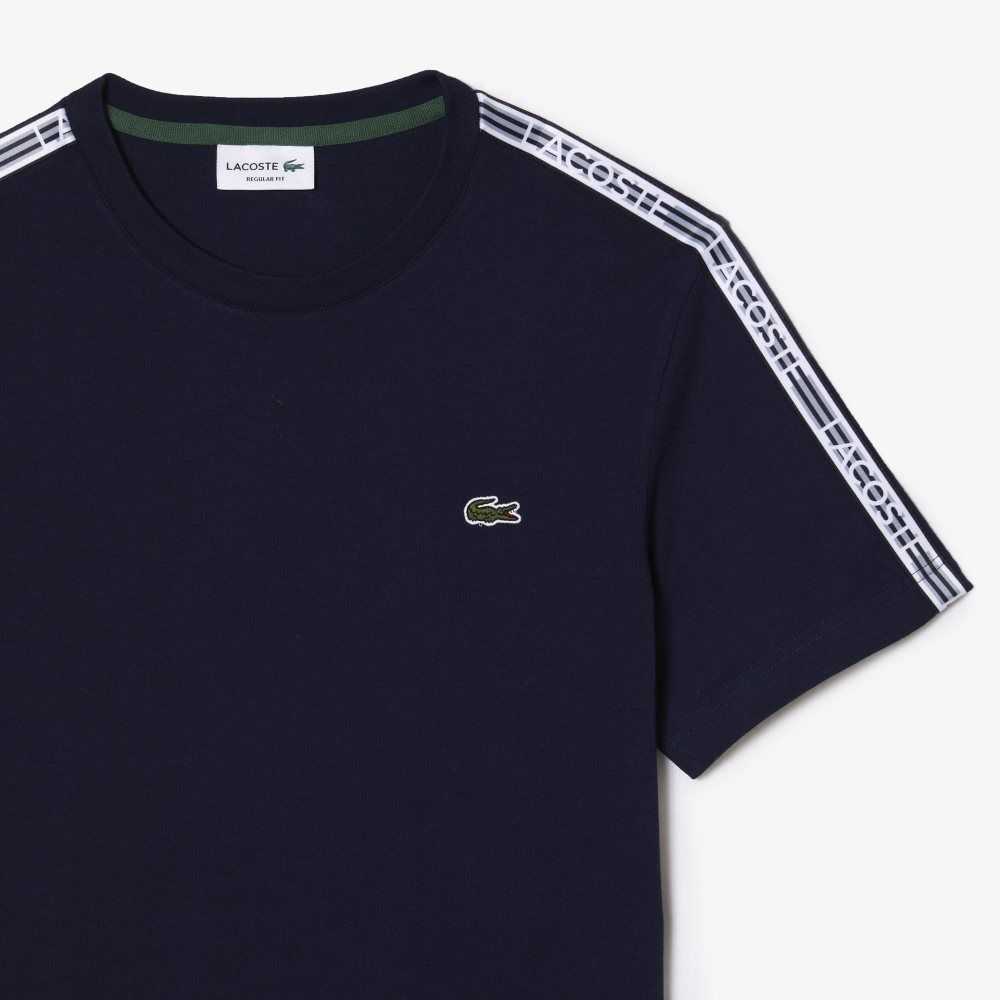 Lacoste Regular Fit Logo Stripe Marinblå Blå | NFBMQ-7023