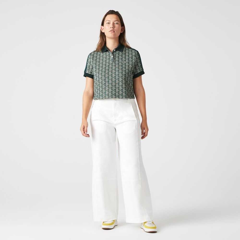 Lacoste Regular Fit Monogram Print Gröna Beige | GVFWT-3678