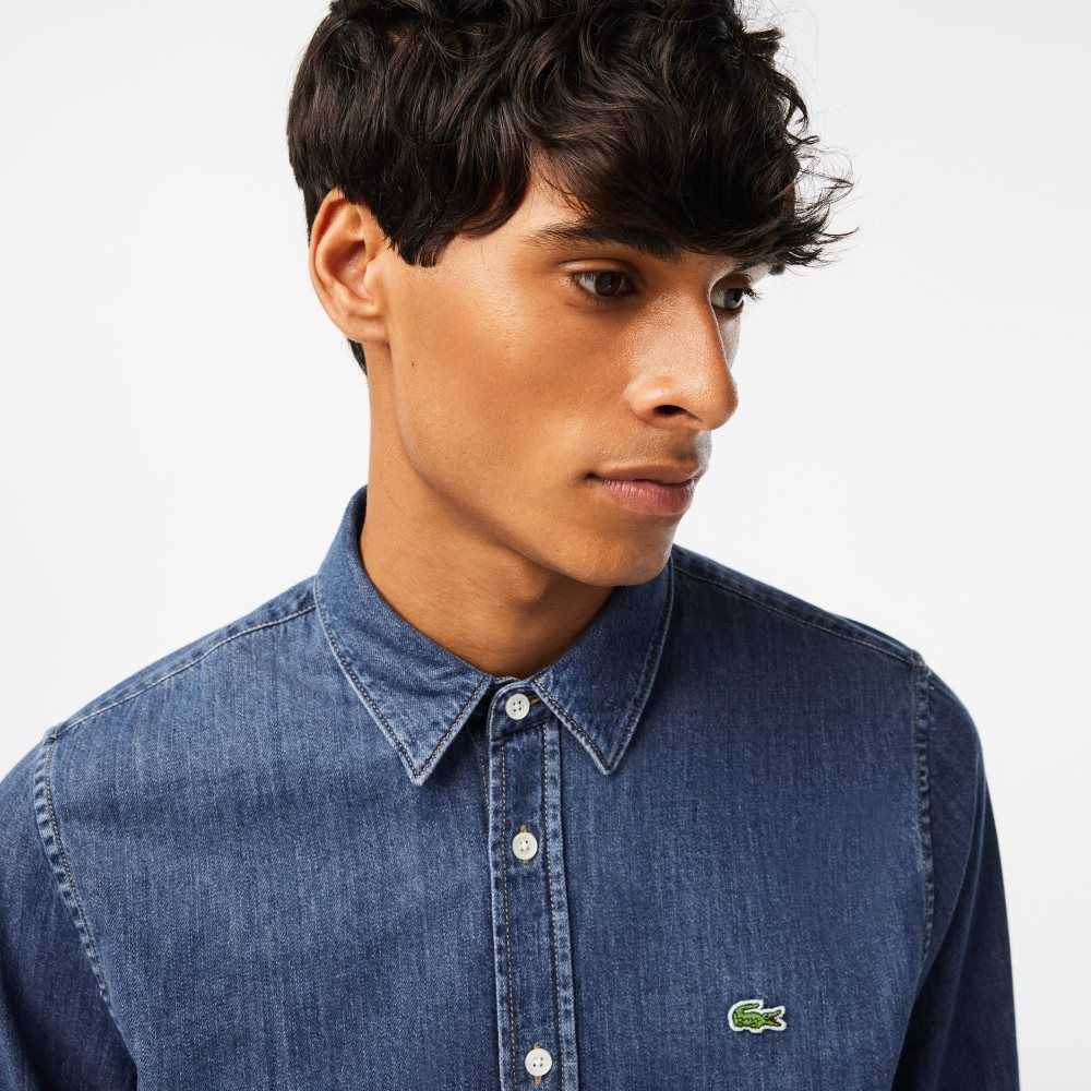 Lacoste Regular Fit Organic Bomull Denim Blå | TICML-7291