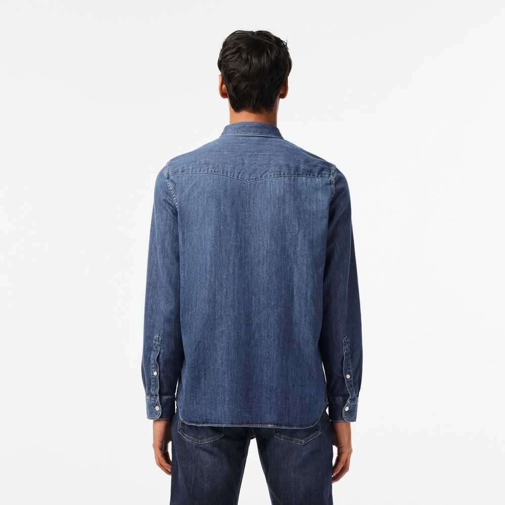 Lacoste Regular Fit Organic Bomull Denim Blå | TICML-7291