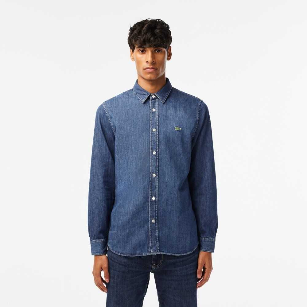 Lacoste Regular Fit Organic Bomull Denim Blå | TICML-7291