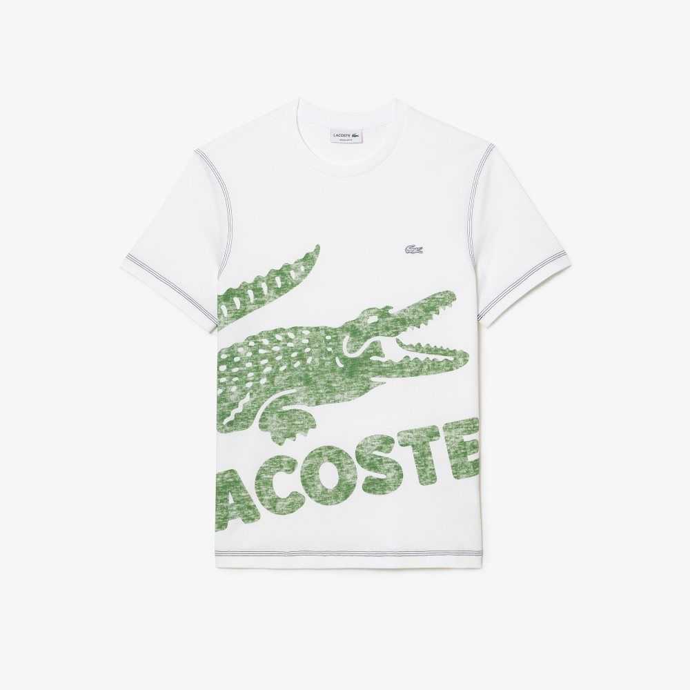 Lacoste Regular Fit Organic Bomull Jersey Vita | FGRAL-2638