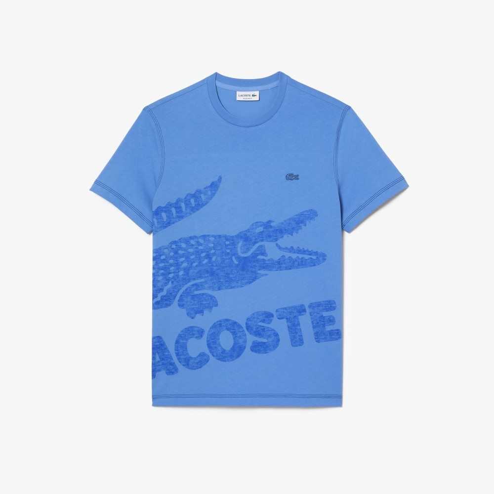 Lacoste Regular Fit Organic Bomull Jersey Blå | TZBFI-4379