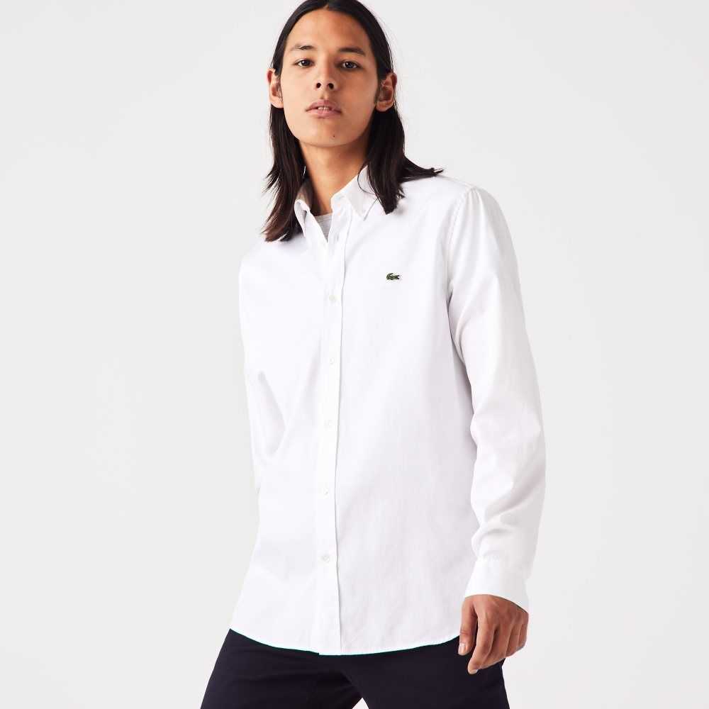 Lacoste Regular Fit Premium Bomull Vita | AYZPH-4932