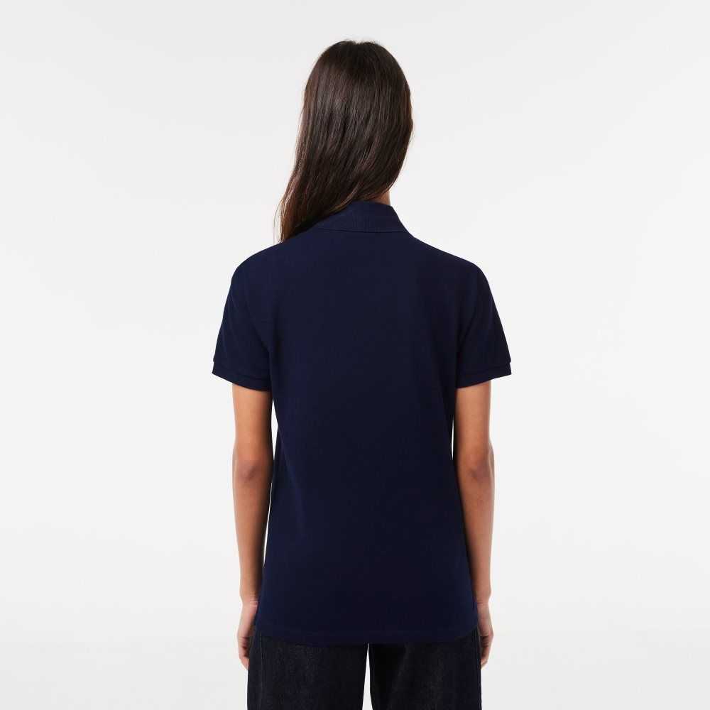 Lacoste Regular Fit Soft Bomull Petit Pique Marinblå Blå | CWHEN-9528