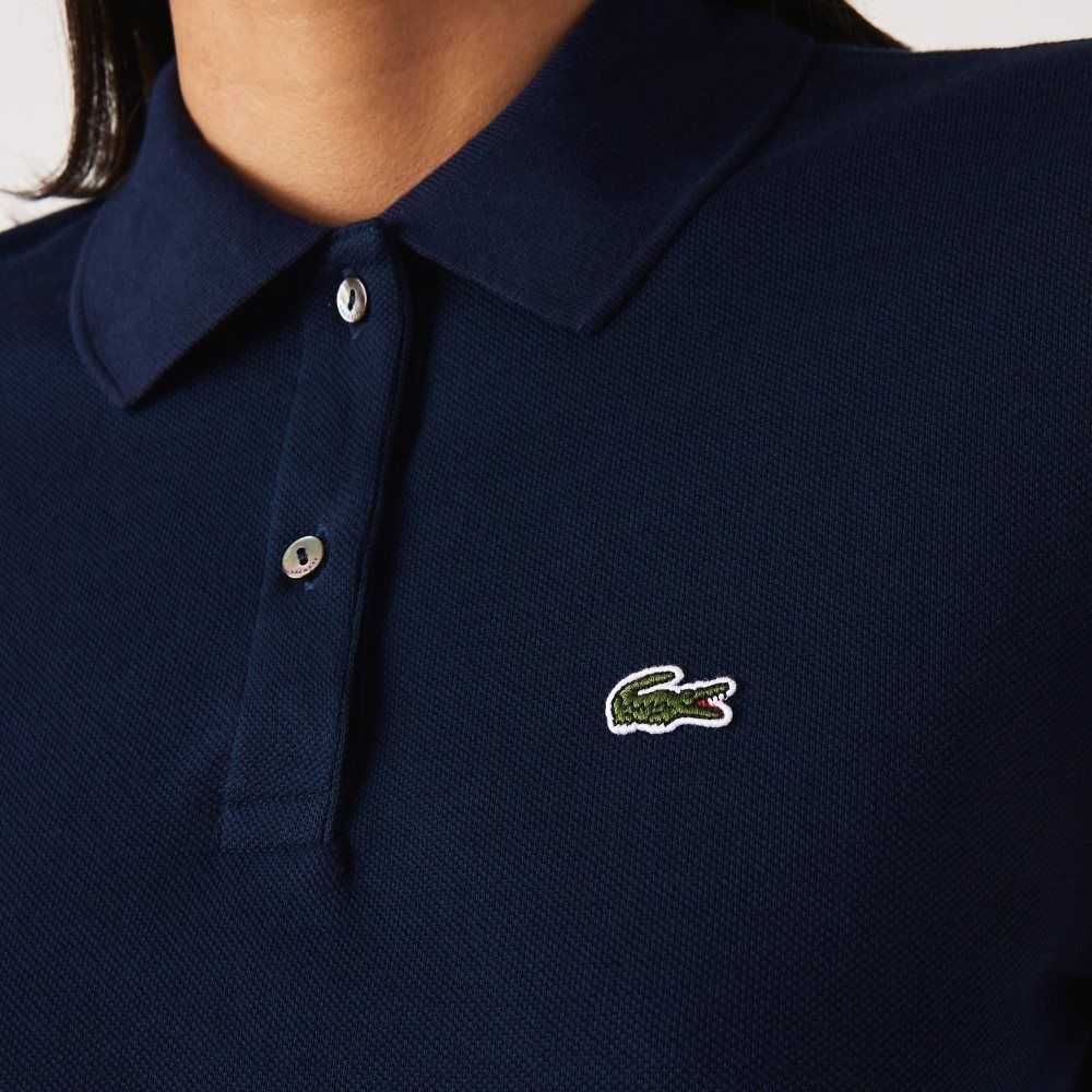 Lacoste Regular Fit Soft Bomull Petit Pique Marinblå Blå | CWHEN-9528