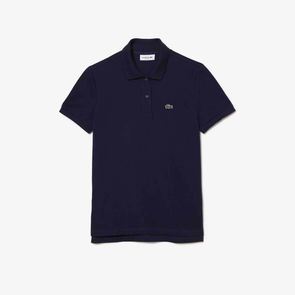 Lacoste Regular Fit Soft Bomull Petit Pique Marinblå Blå | CWHEN-9528